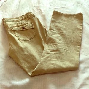 Tan flare leg pants, size 15